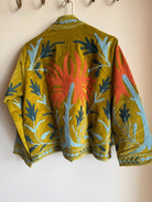 Suzani Embroided Jacket - Orange Bloom - Gawjus