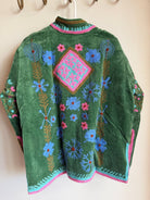 Suzani Embroided Jacket - Pink & Blue Prism - Gawjus