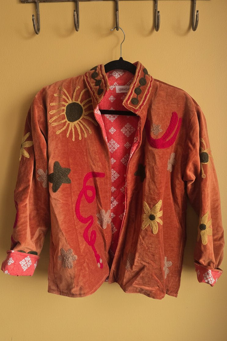Suzani Embroided Jacket - Tropical Sunset - Gawjus