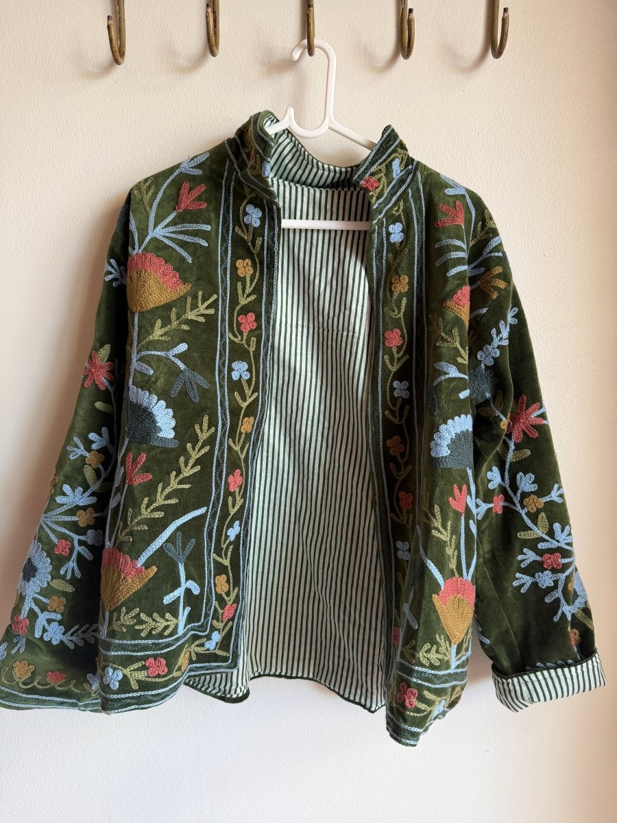 Suzani Embroided Jacket - Velvet Jungle - Gawjus