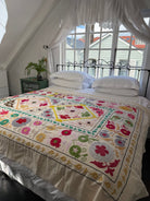 Suzani Kantha Hand-embroidered Blanket - One - Gawjus