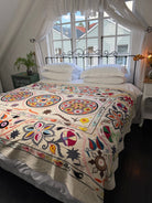 Suzani Kantha - Hand-embroidered Blanket - Seven - Gawjus