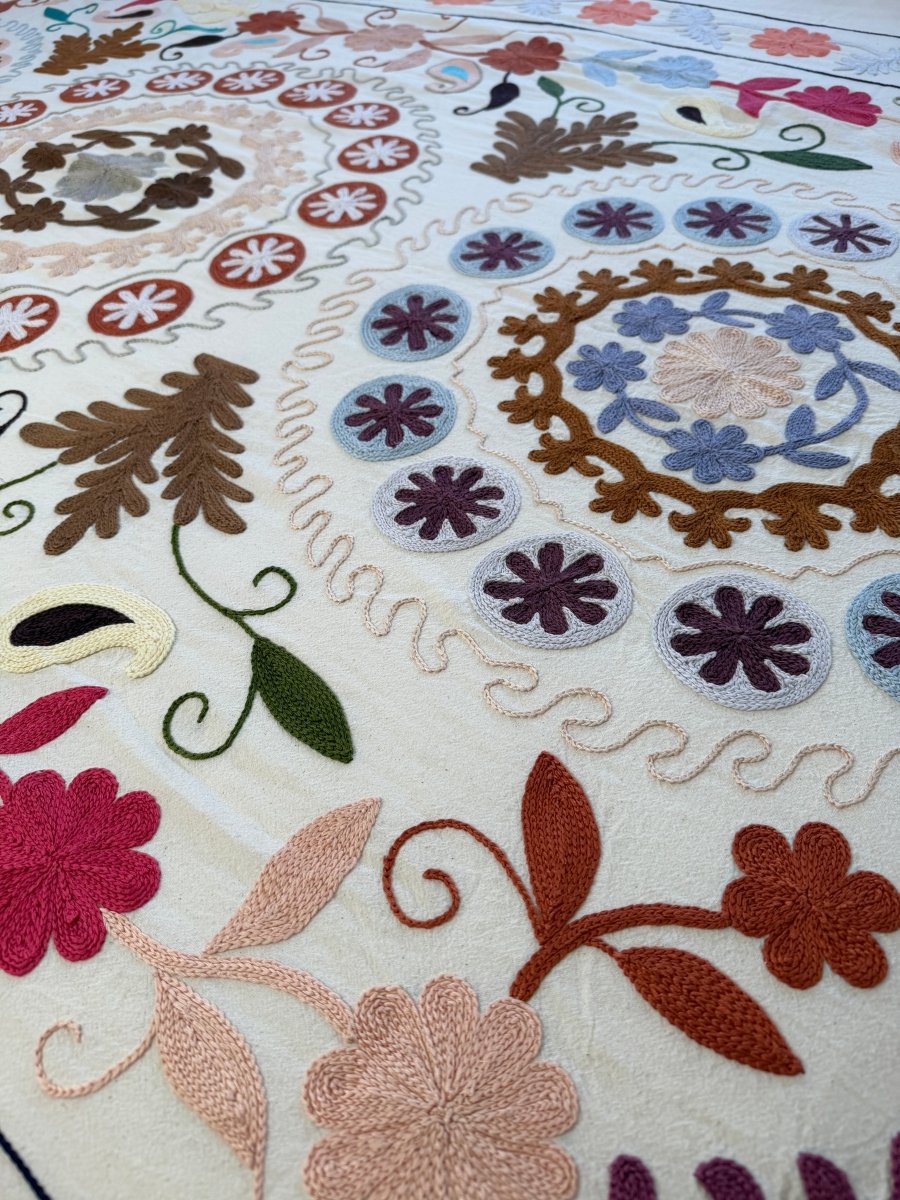 Suzani Kantha - Hand-embroidered Blanket - Three - Gawjus