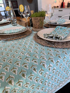 Table cloth - Aqua and Olive - Gawjus