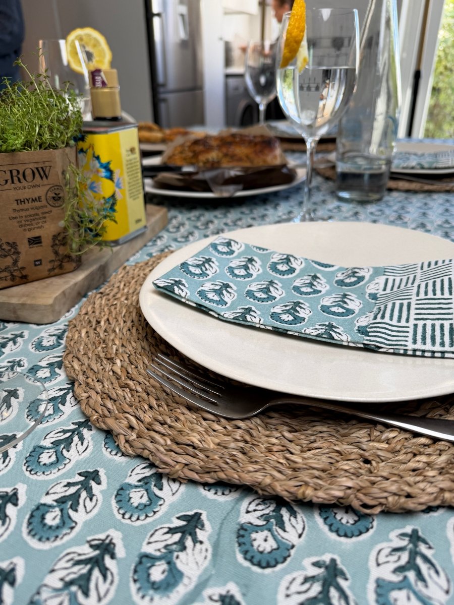 Table Cloth - Duck Egg Bloom - Gawjus