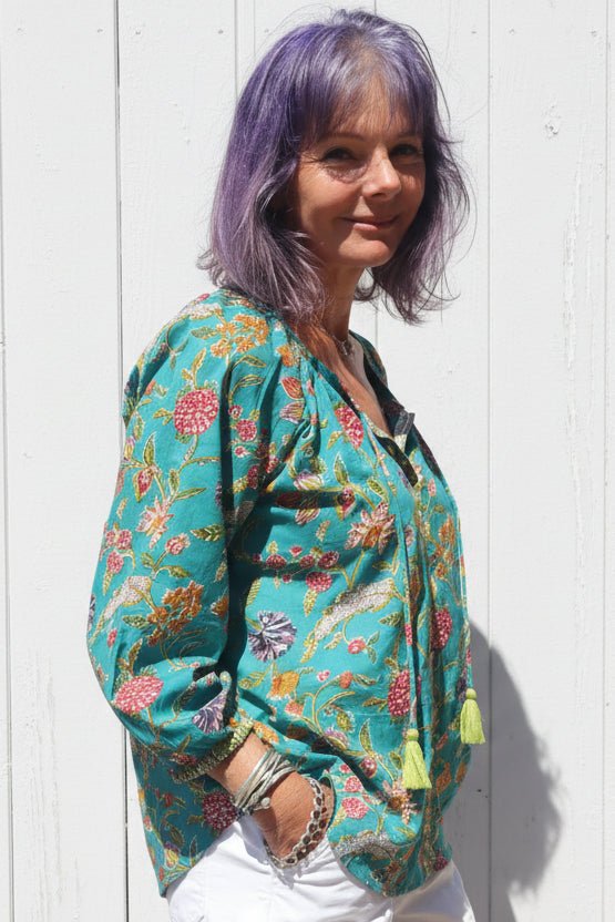 The Lulu Blouse - Turquoise - Gawjus