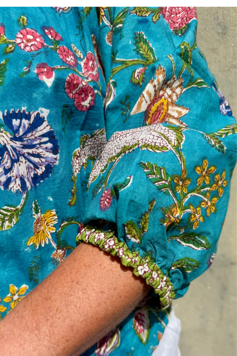 The Lulu Blouse - Turquoise - Gawjus