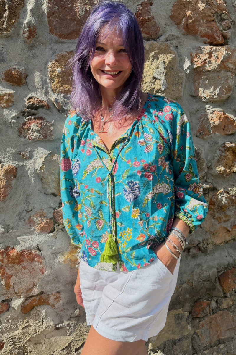 The Lulu Blouse - Turquoise - Gawjus