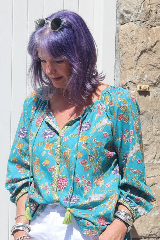 The Lulu Blouse - Turquoise - Gawjus