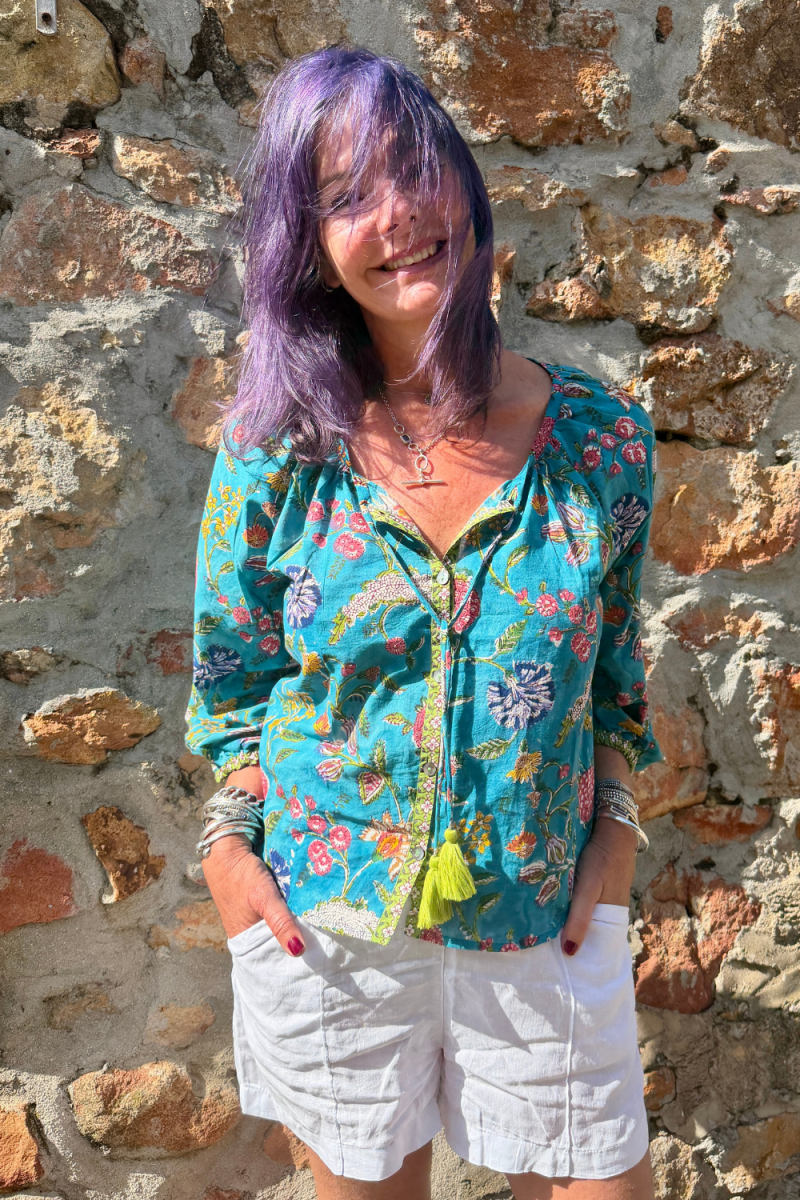 The Lulu Blouse - Turquoise - Gawjus