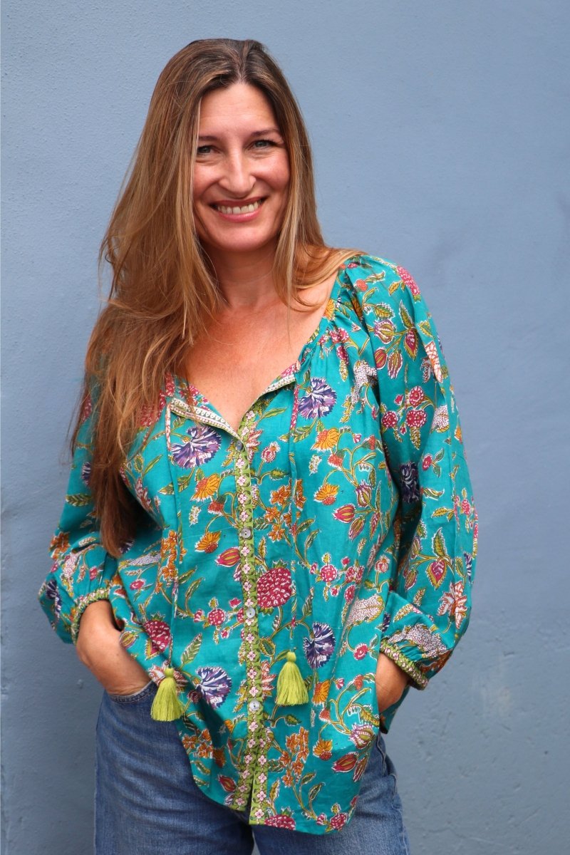 The Lulu Blouse - Turquoise - Gawjus