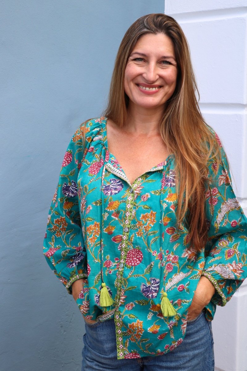 The Lulu Blouse - Turquoise - Gawjus