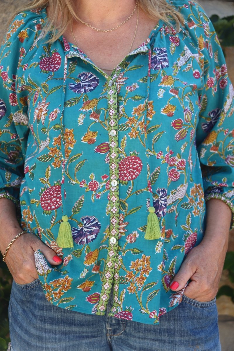 The Lulu Blouse - Turquoise - Gawjus