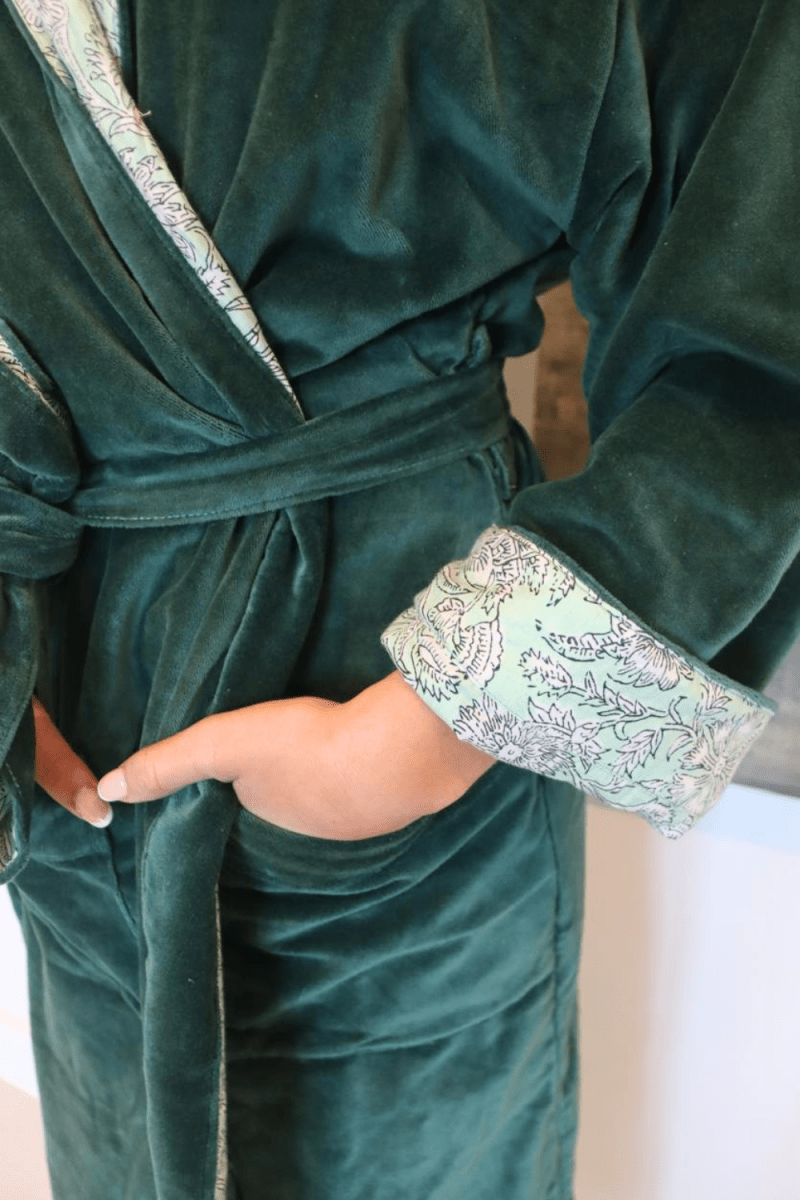 Velvet moss robe Reversible - Gawjus