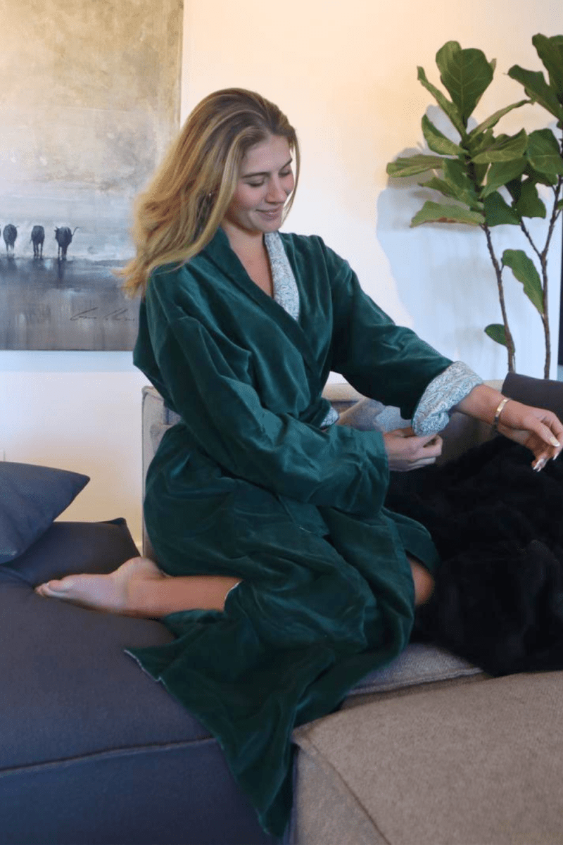 Velvet moss robe Reversible - Gawjus