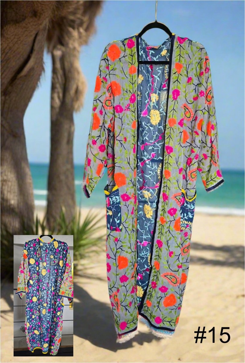 Vintage Phulkari Long Robes - Gawjus