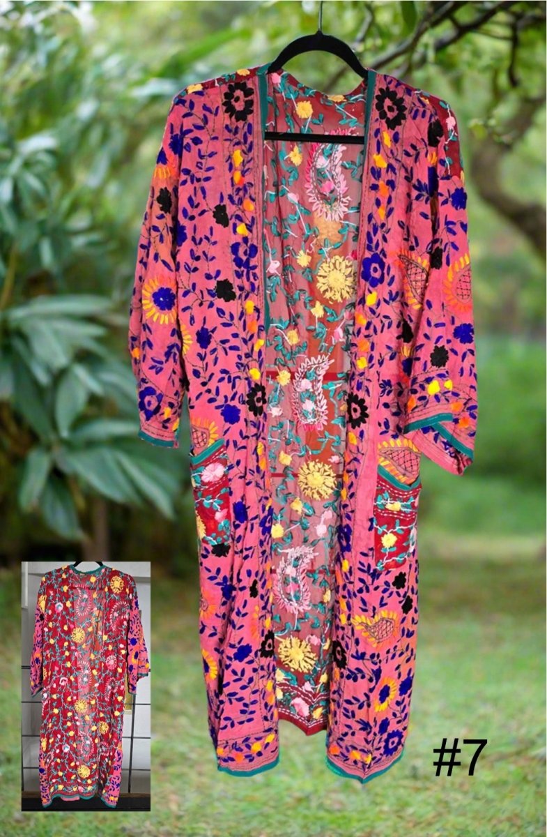 Vintage Phulkari Long Robes - Gawjus