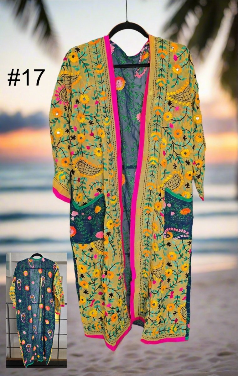 Vintage Phulkari Long Robes - Gawjus