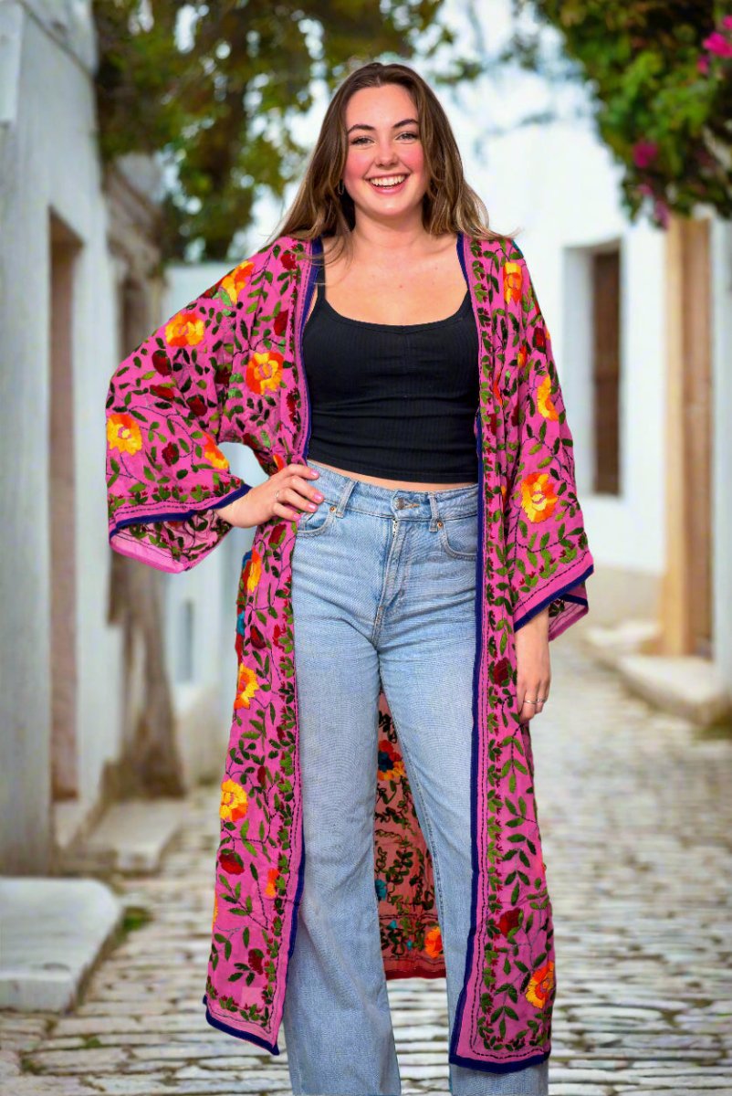 Vintage Phulkari Long Robes - Gawjus