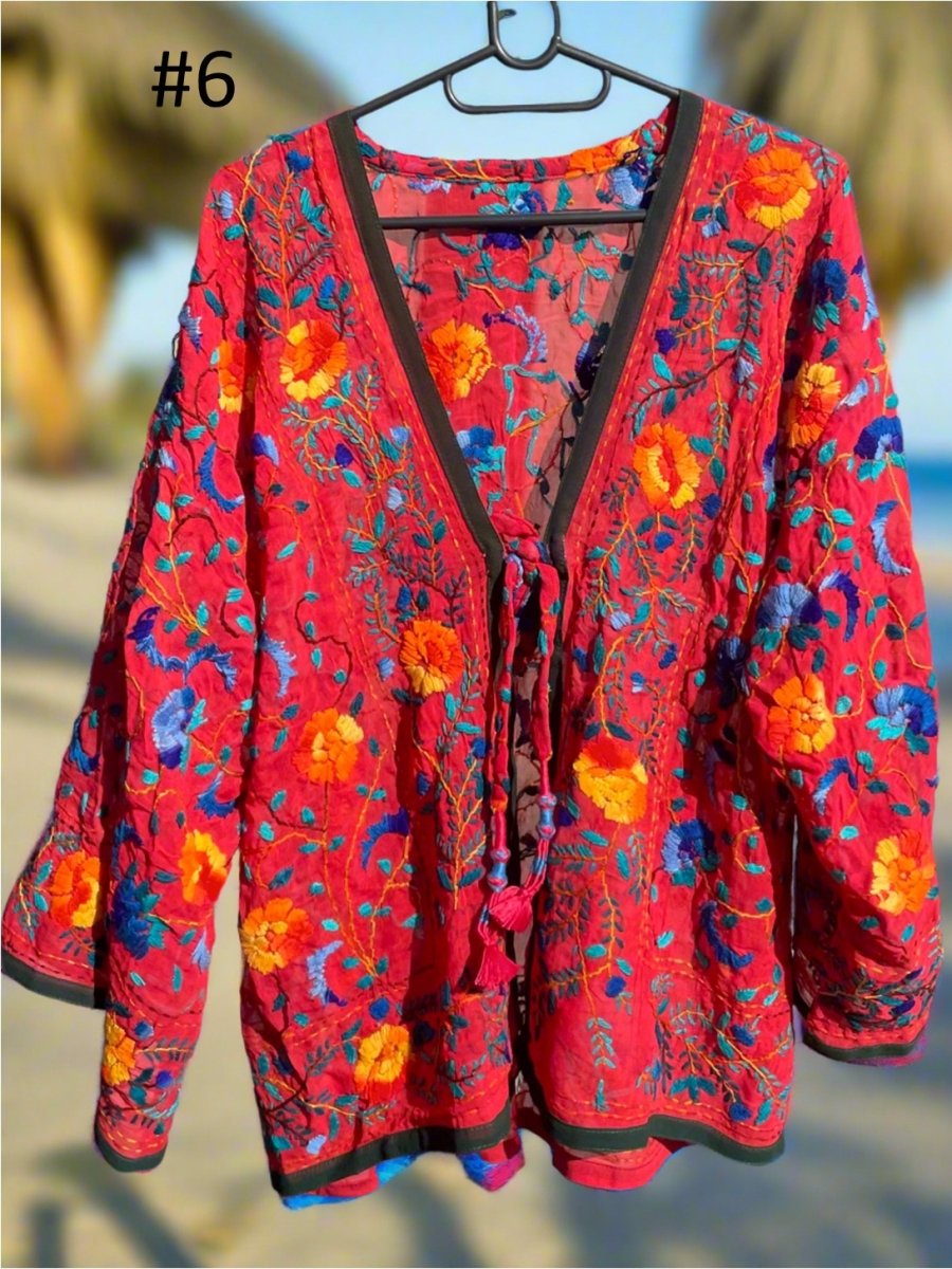 Vintage Phulkari Short Robe - Gawjus