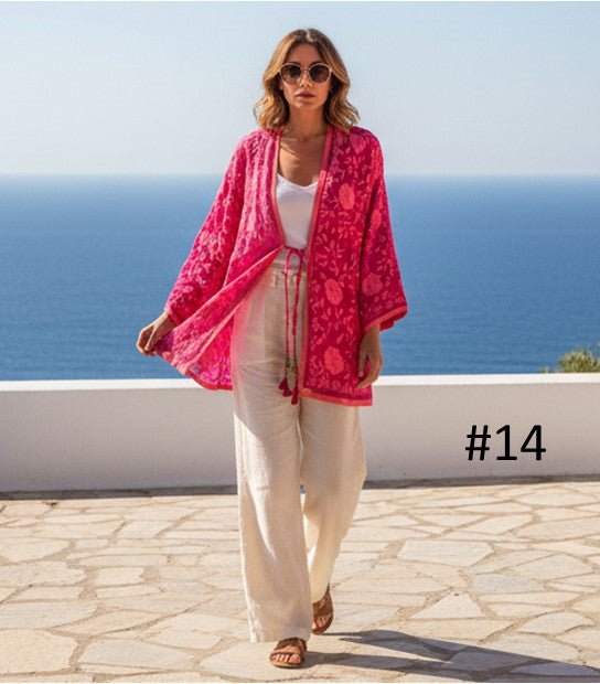 Vintage Phulkari Short Robe - Gawjus