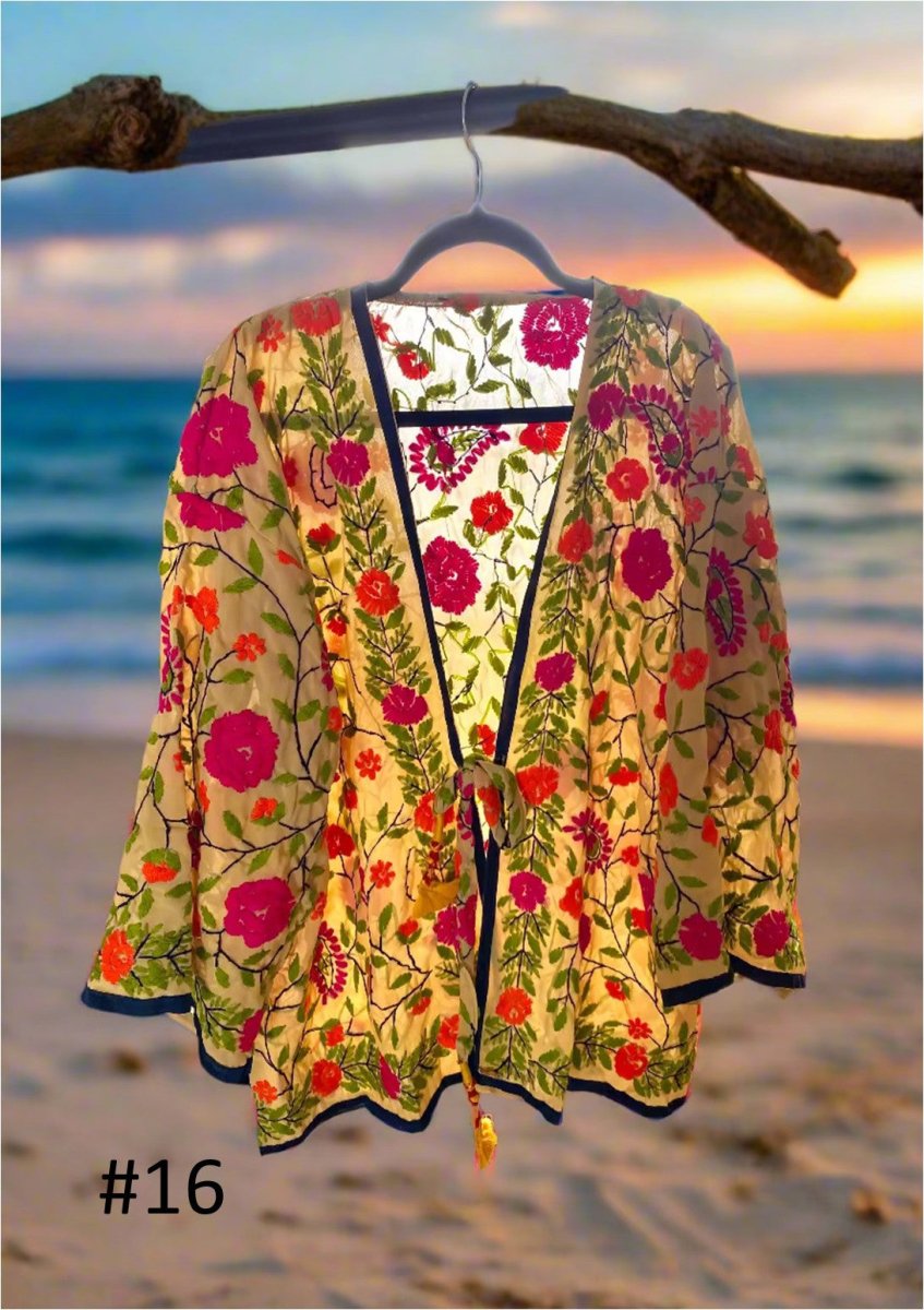 Vintage Phulkari Short Robe - Gawjus