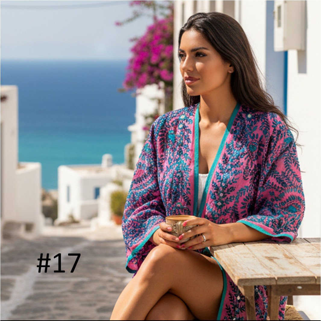 Vintage Phulkari Short Robe - Gawjus