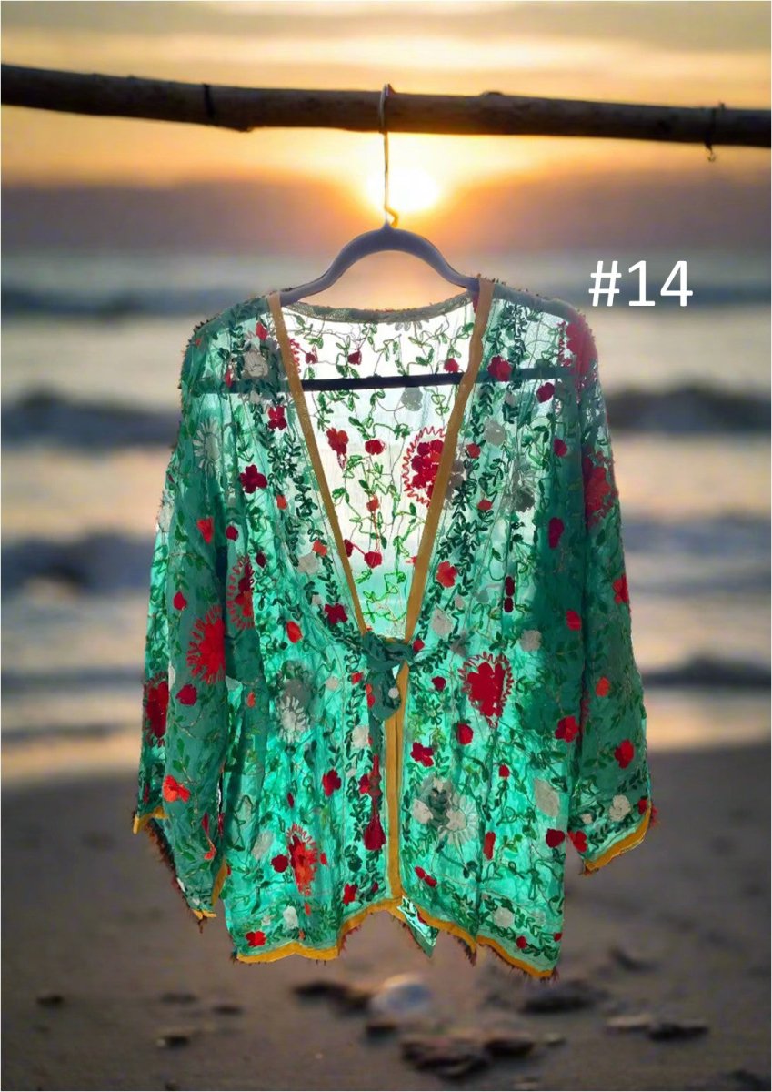 Vintage Phulkari Short Robe - Gawjus