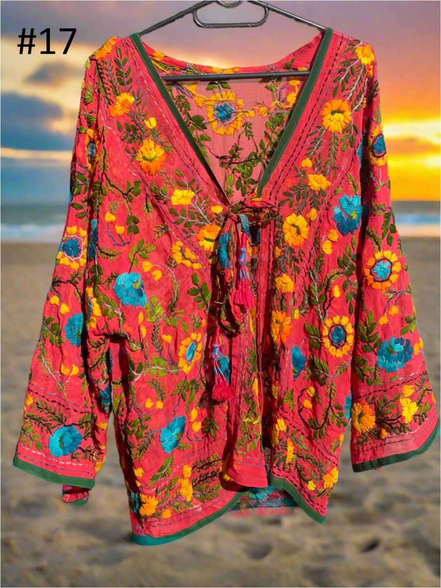 Vintage Phulkari Short Robe - Gawjus