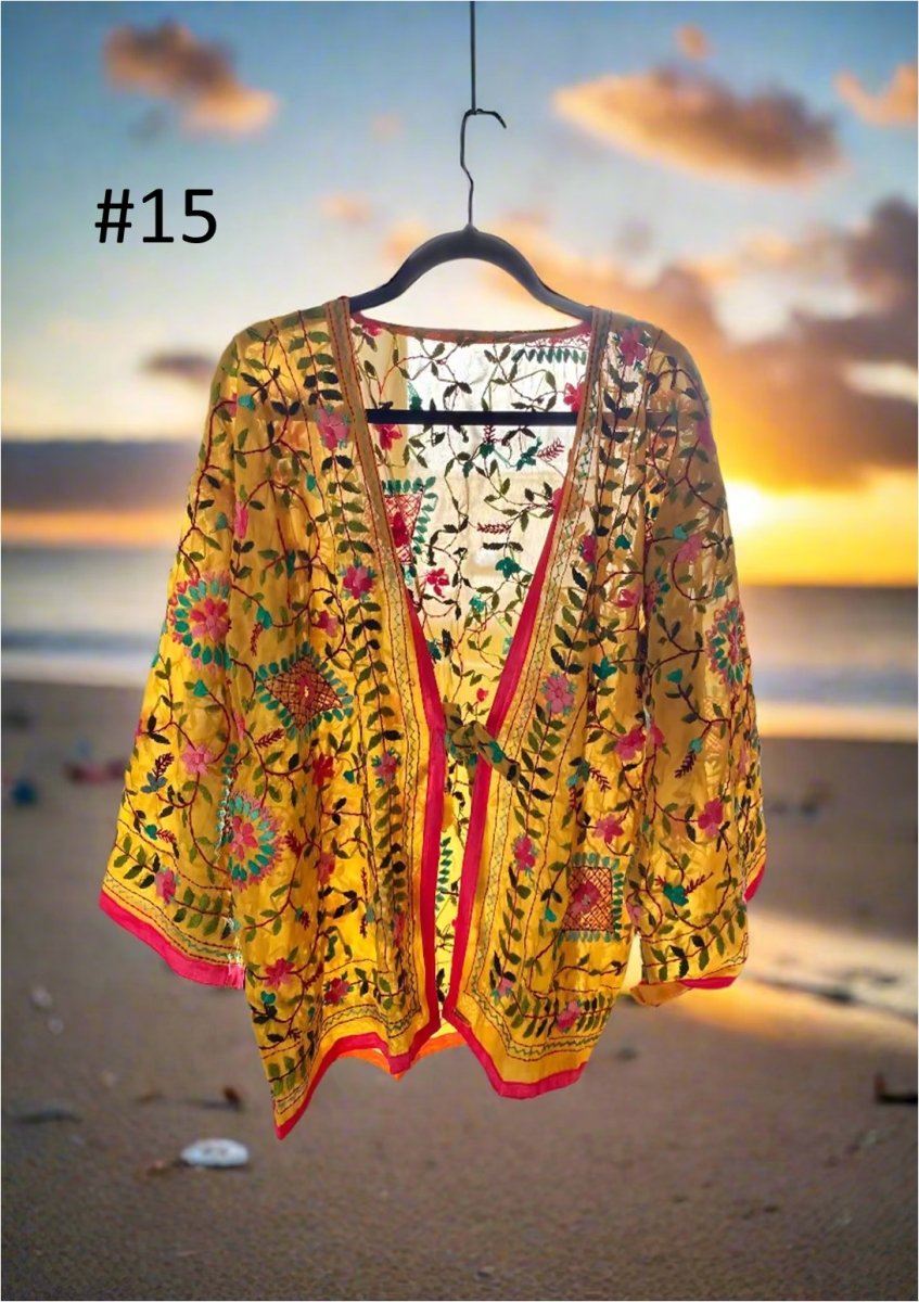 Vintage Phulkari Short Robe - Gawjus