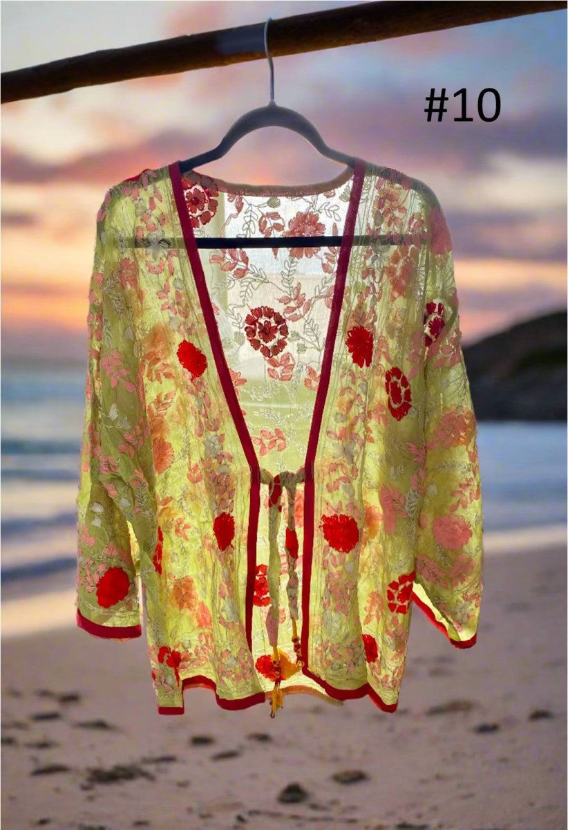 Vintage Phulkari Short Robe - Gawjus