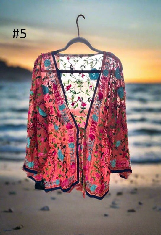 Vintage Phulkari Short Robe - Gawjus