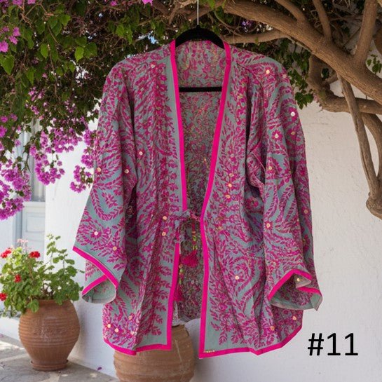 Vintage Phulkari Short Robe - Gawjus