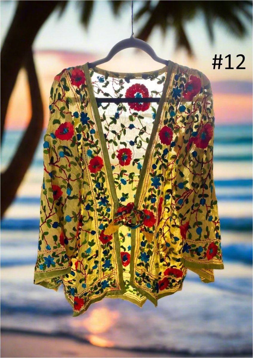 Vintage Phulkari Short Robe - Gawjus