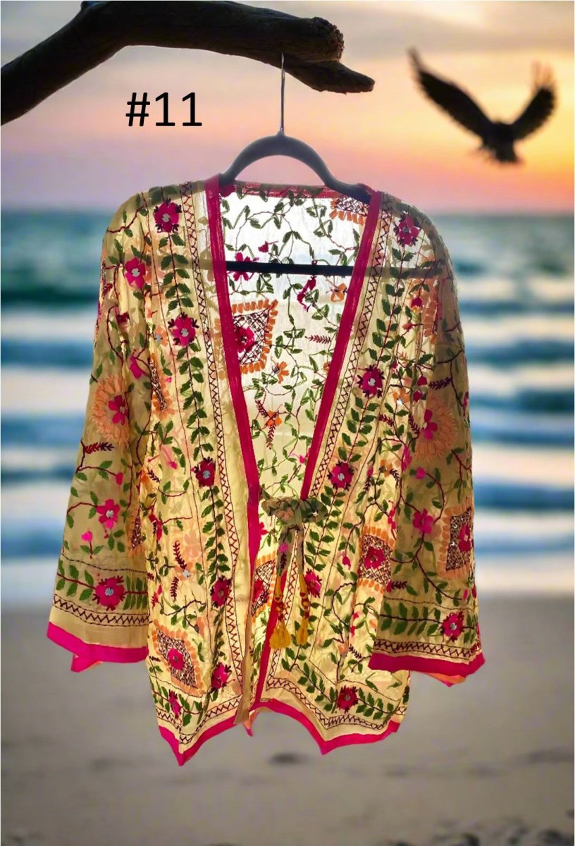 Vintage Phulkari Short Robe - Gawjus
