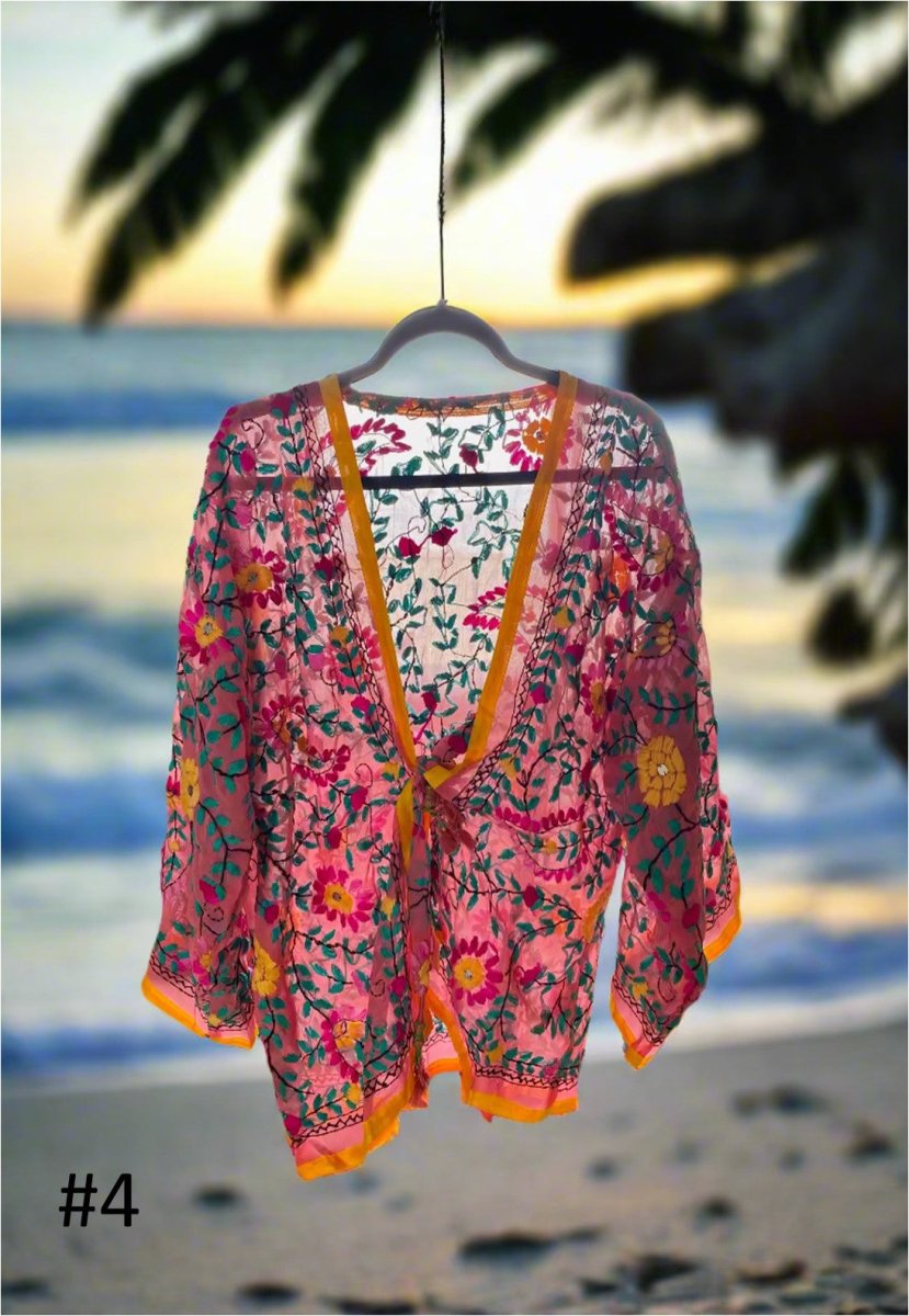 Vintage Phulkari Short Robe - Gawjus
