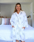 White and Blue Short Robe - Gawjus