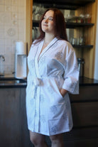 White and Blue Short Robe - Gawjus