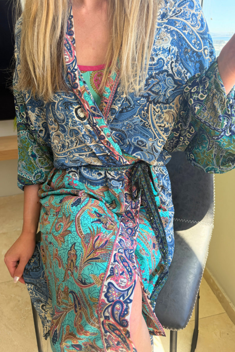 Wrap Robe - Blue - Gawjus