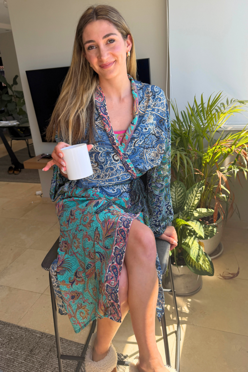 Wrap Robe - Blue - Gawjus
