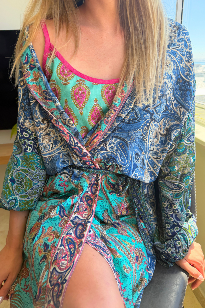 Wrap Robe - Blue - Gawjus