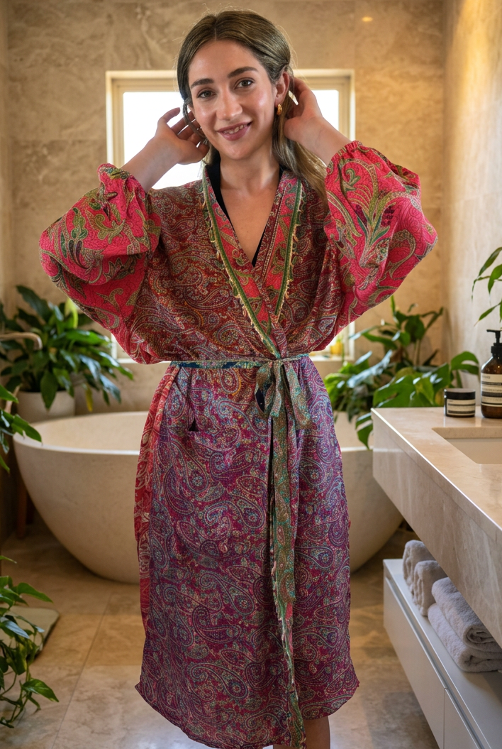 Wrap Robe - Red - Gawjus