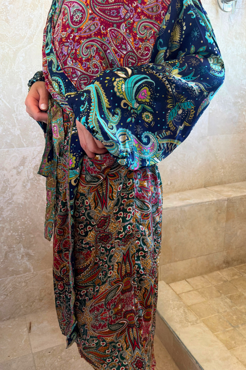 Wrap Robe - Red and Green - Gawjus